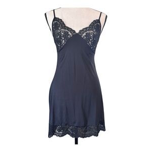 Vintage Victoria’s Secret Black Lace Slip Dress XS 90s Lingerie 1997
